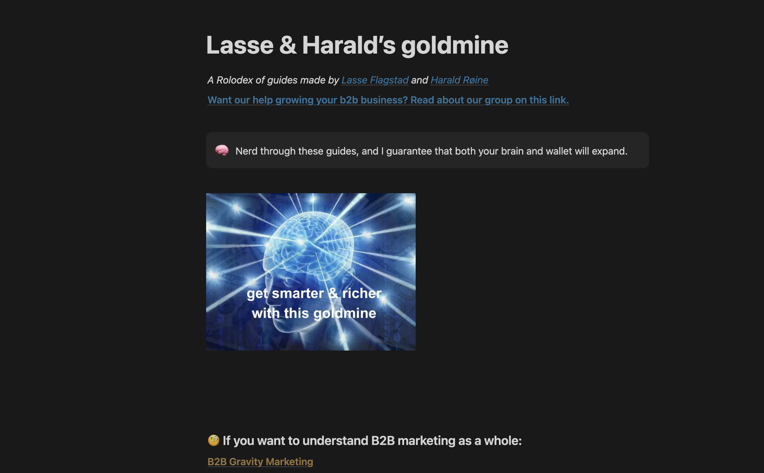 Lasse & Harald's Goldmine